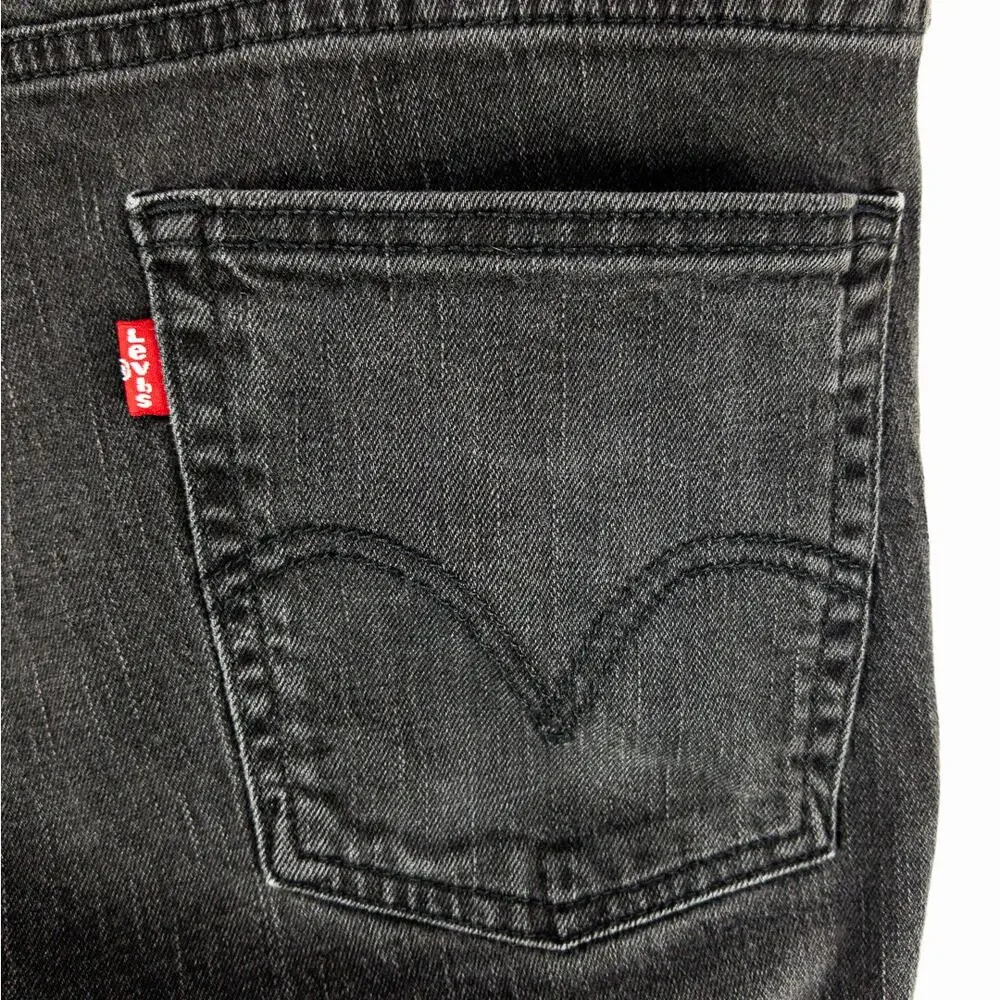 Levi's 514 Slim Straight Jeans Men's 38x30 Black Textured Stretch Denim